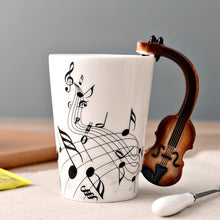 Load image into Gallery viewer, Creative Guitar Ceramic Cup Personality Novelty Music Note Milk Coffee Tea Cup Juice Lemon Mug Home Office Drinkware Unique Gift