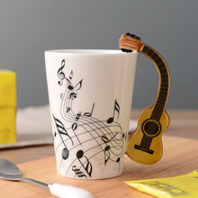 Load image into Gallery viewer, Creative Guitar Ceramic Cup Personality Novelty Music Note Milk Coffee Tea Cup Juice Lemon Mug Home Office Drinkware Unique Gift